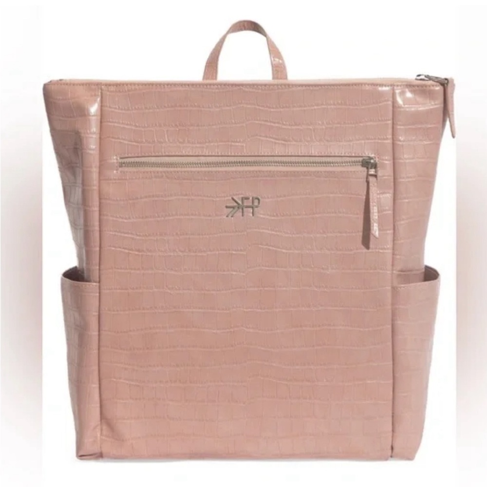 Freshly Picked Minimal Diaper Bag Backpack, Blush Croc